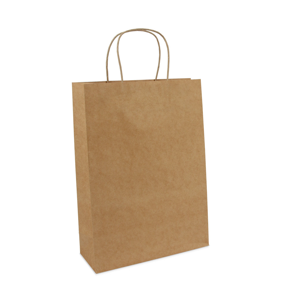 Papieren luxe tassen met gedraaid handvat en bodemkarton