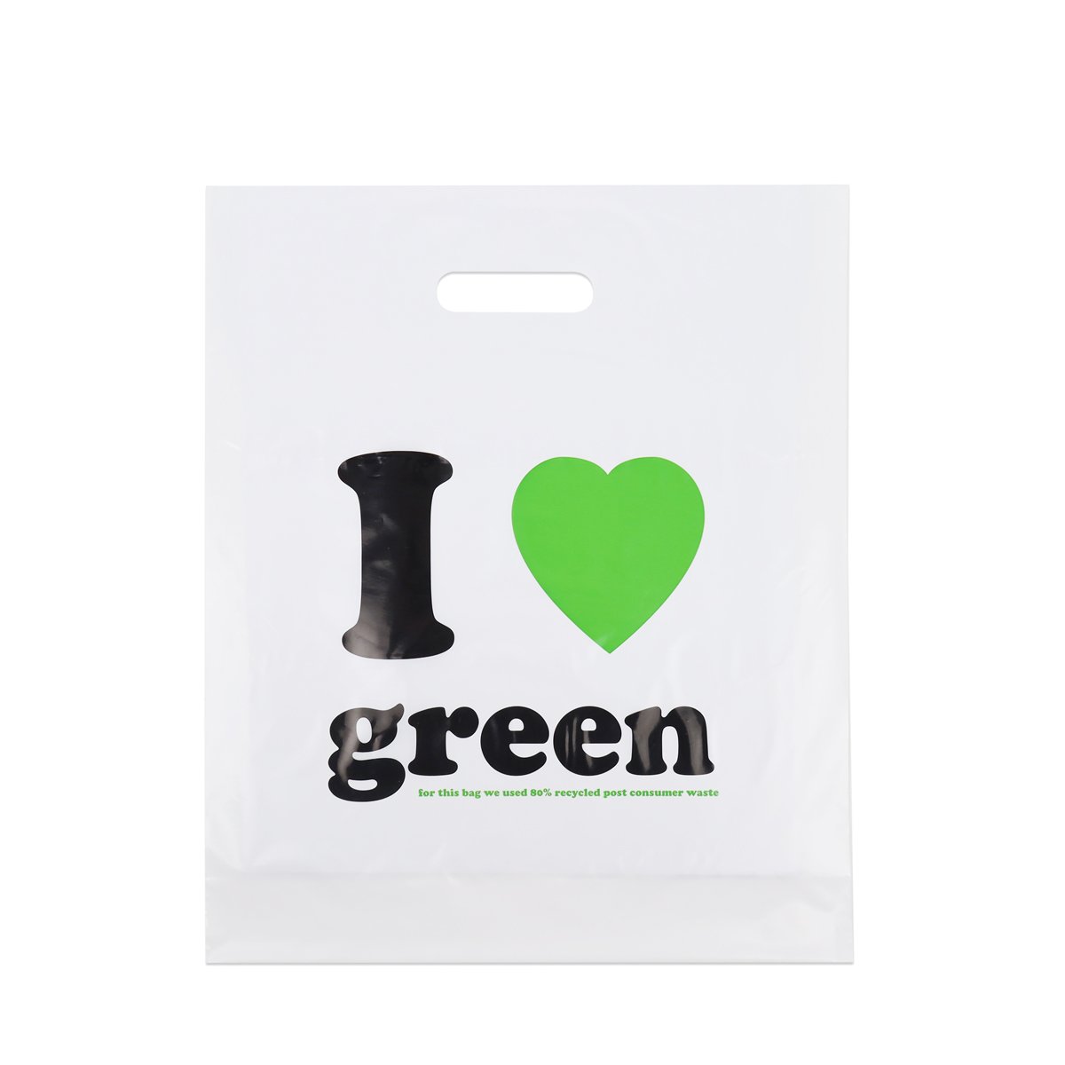 Gerecyclede budget plastiek tassen - I love green