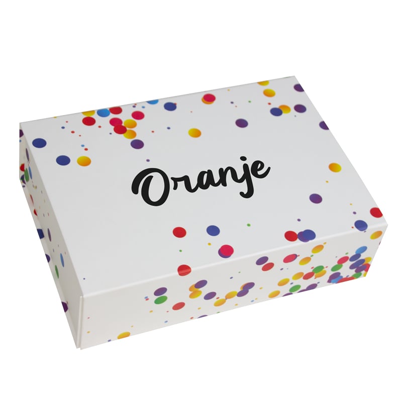 Magneetdozen Confetti - Oranje