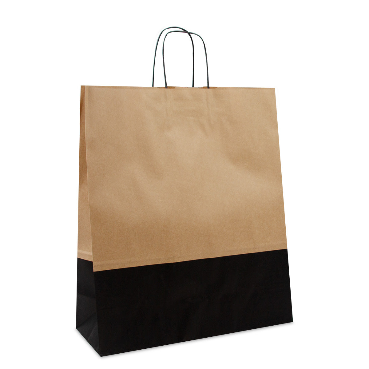 Papieren tassen , gedraaid handvat  - Bruin/zwart duotone