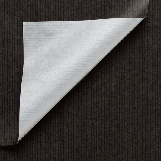 Gestreept inpakpapier - Zwart/zilver