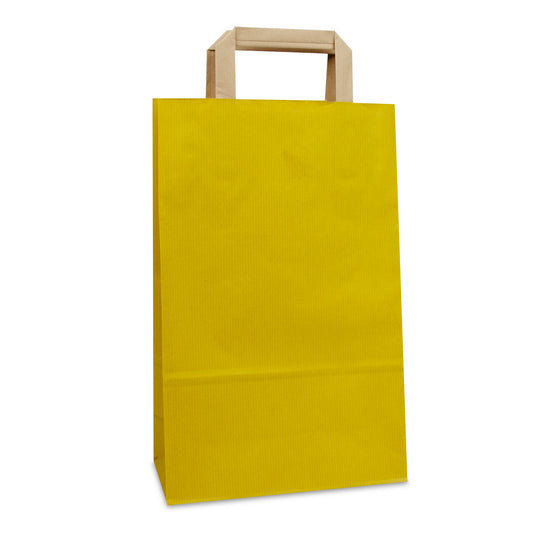 Budget papieren tassen - Gestreept geel